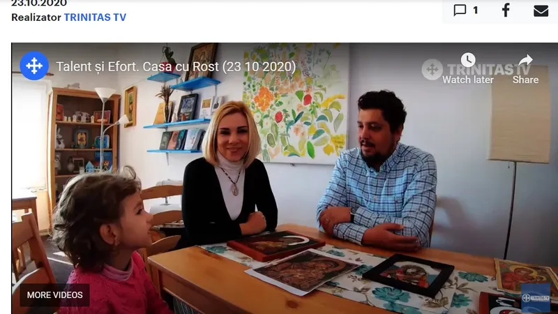 Casa cu rost a fost promovată la Trinitas. Claudiu Târziu a fost invitat în nenumărate rânduri la Trinitas. Sursa: trinitas.tv