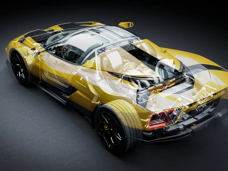Interzis, iubitorilor de mașini electrice! Supercar cu motor V12 pe benzină de 2.128 de cai, manuală - Foto: Giamaro Automobili