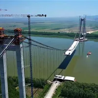 Imagini spectaculoase cu podul suspendat de la Brăila. / Foto: Asociația Pro Infrastructură, Facebook