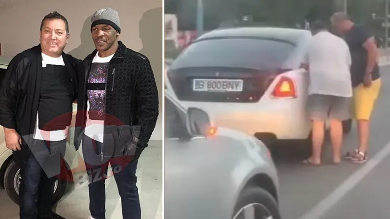 Nuredin Beinur este interlopul care a rămas cu un Rolls Royce în pana prostului la Mamaia. Acum câțiva ani se poza cu Mike Tyson în Constanța Foto: wowbiz.ro