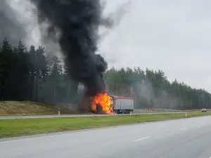 CAmion în flăcări - Foto: Profimedia