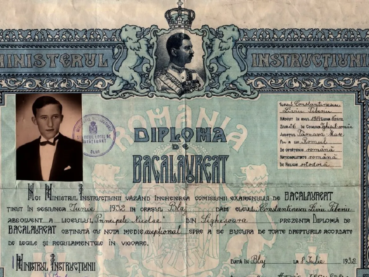 Diplomă de bacalaureat din 1932 - Foto: arhiva