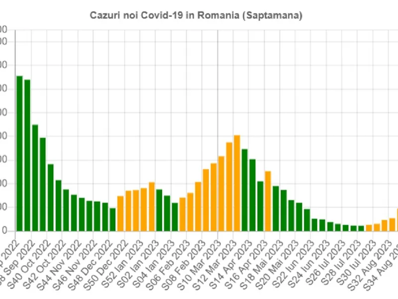 Cum a evoluat Covid -19 în România în ultimul an Foto: graphs.ro