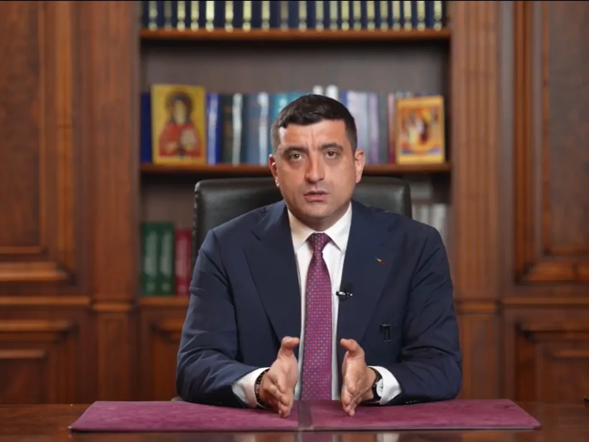Aroganta lui Simion. A transmis din biblioteca lui Georgescu un mesaj înregistrat după exit poll - Foto: Facebook / George Simion