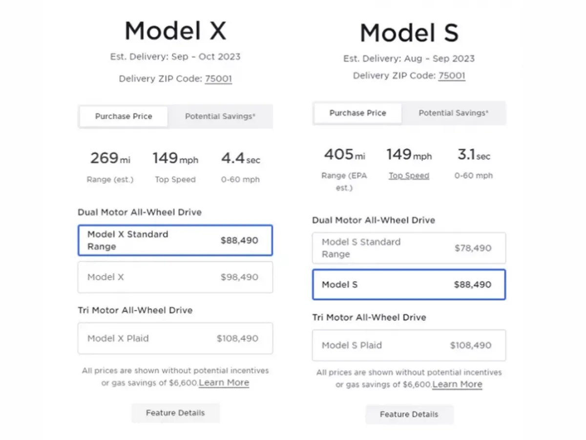 Elon a ieftinit mașinile electrice Tesla, Model S și Model X, cu 10.000 $. Autonomie tăiată cu 20% - Foto: captură ecran