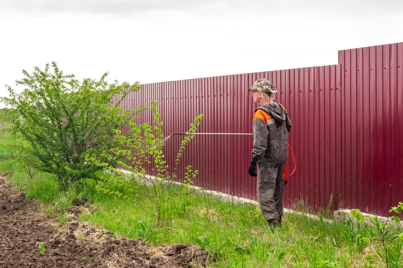 Bărbat care stropește copacii primăvara - Foto: Freepik (Imagine cu rol ilustrativ)