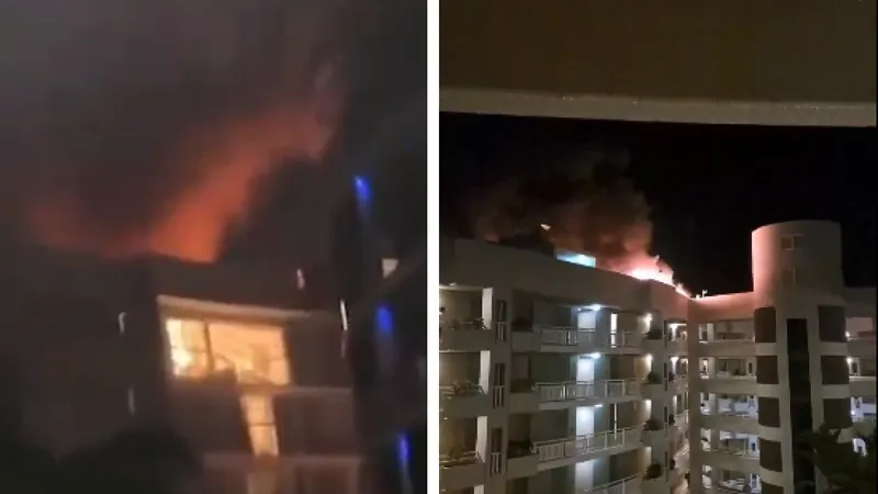 Un mort și doi răniți după ce un elicopter s-a prăbușit și a explodat pe acoperișul unui hotel  - Foto: X - Captura foto