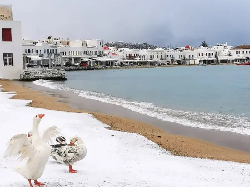 Iarnă și în Grecia. FOTO: Instagram