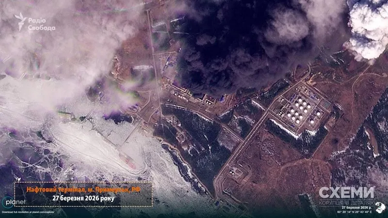 Portul Primorsk, după atacul dronelor ucrainene - Foto: Profimedia Images