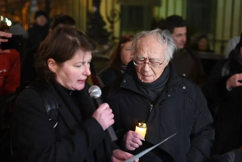 Mihai Șora, la comemorarea victimelor Revoluției, în 22 decembrie 2018. FOTO: Inquam Photos - Alberto Grosescu