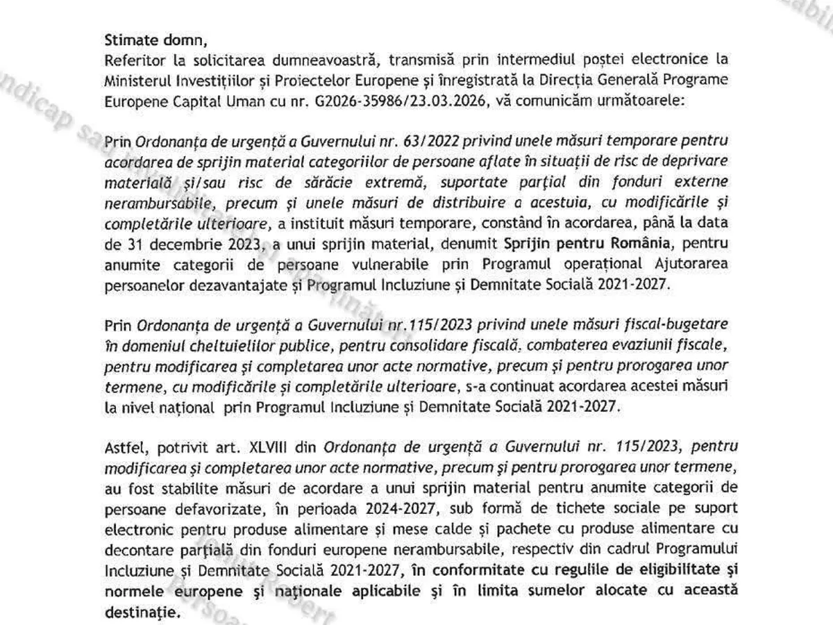 Răspuns oficial Ministerul Investițiilor