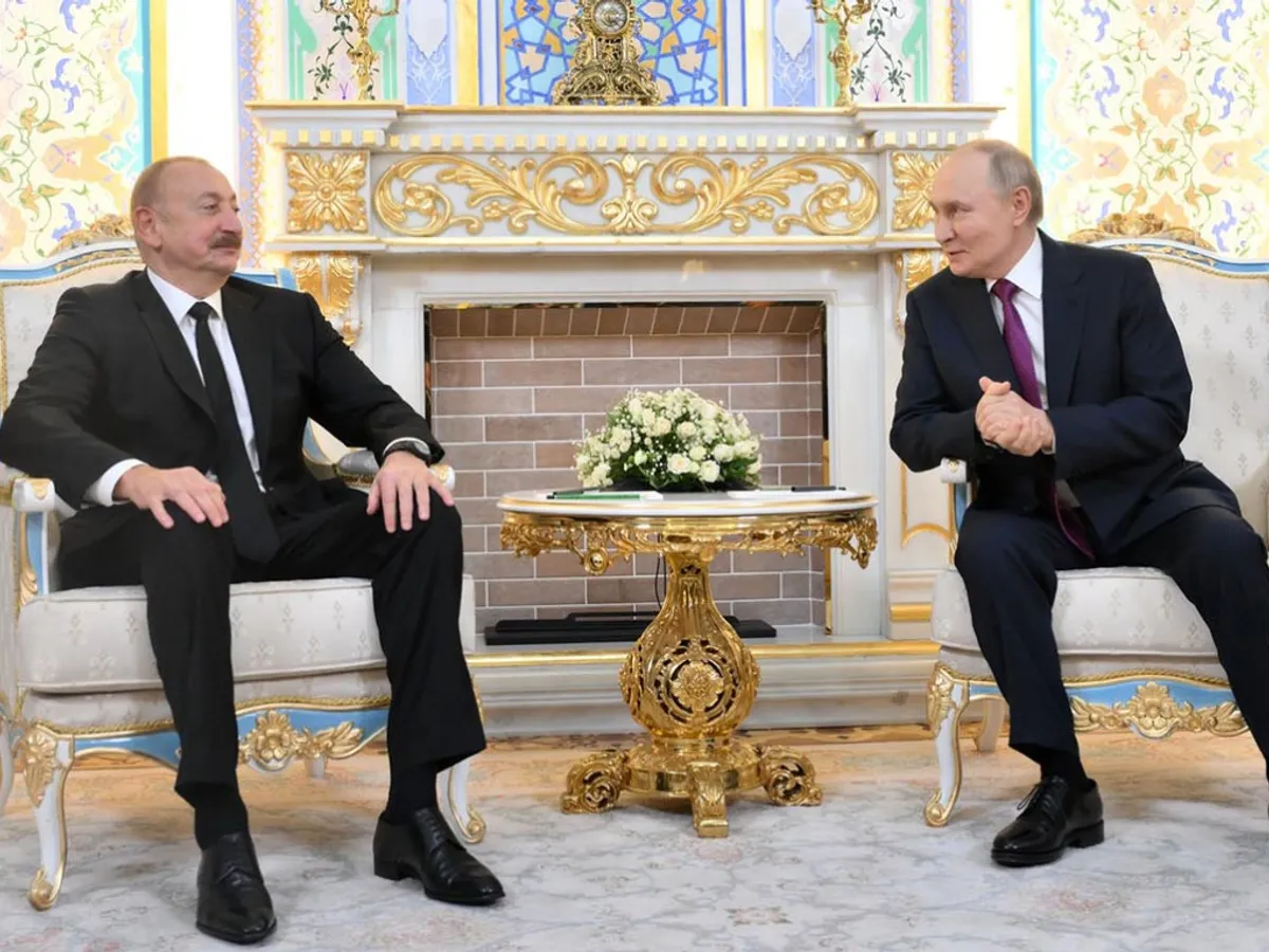 Președintele Azerbaijanului, Ihan Allyev, și cel al Federației Ruse, Vladimir Putin. Sursă foto: kremlin.ru