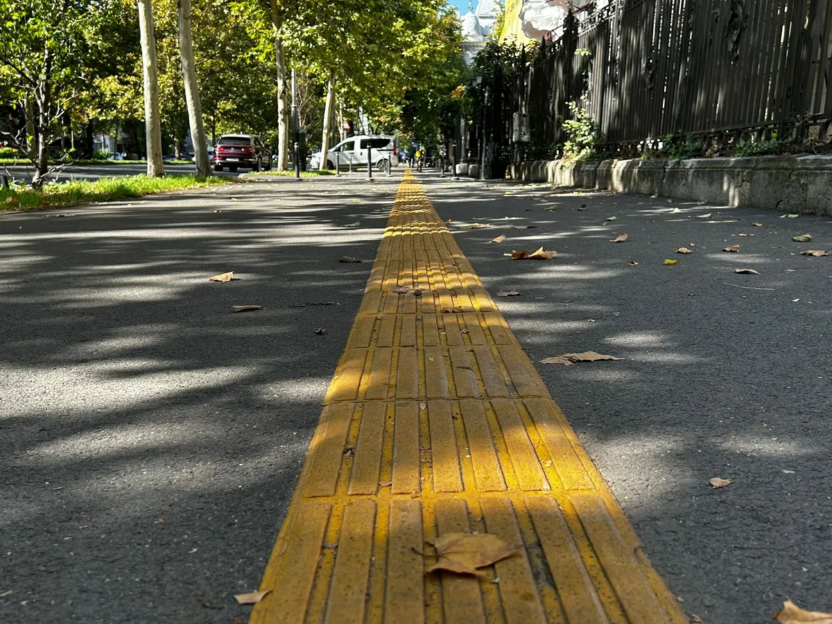 Primăria Municipiului București, prin Administrația Străzilor, a instalat marcaje tactile pentru nevăzători pe trotuarele bulervardului Lascăr Catagiu - Foto: Newsweek