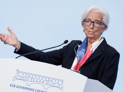 Christine Lagarde, preşedintele BCE, în conferinţă de presă - Foto: Profimedia Images