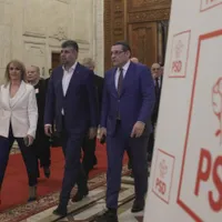 Marcel Ciolacu și doi dintre candidații PSD din București, Gabriela Firea și Gabriel Mutu//Inquam Photos/Octav Ganea