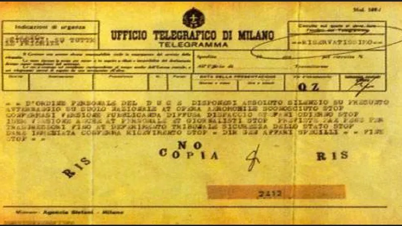 Documente oficiale privind OZN-ul prăbușit-Foto: Facebook/il curiosone