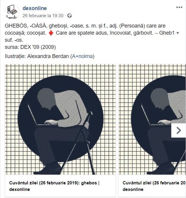 Ultima postare Dexonline dinainte ca pagina de Facebook să fie spartă