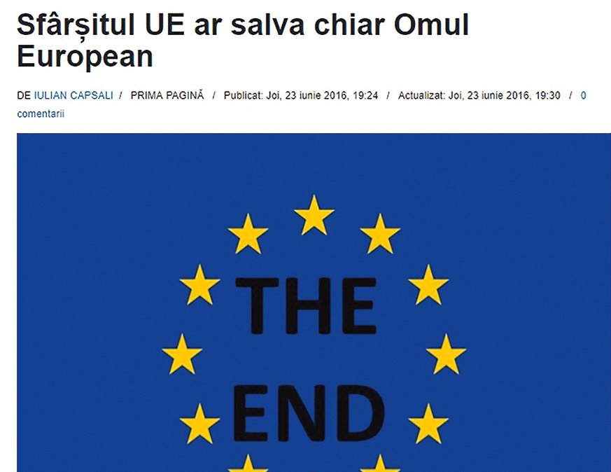 Editorial al lui Iulian Capsali, fostul director al ziarului România liberă, pe site-ul Active News