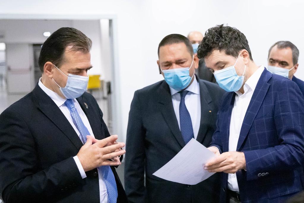 Nicușor Dan cu Ludovic Orban și prefectul Traian Berbeceanu. Sursa foto: Facebook Nicușor Dan