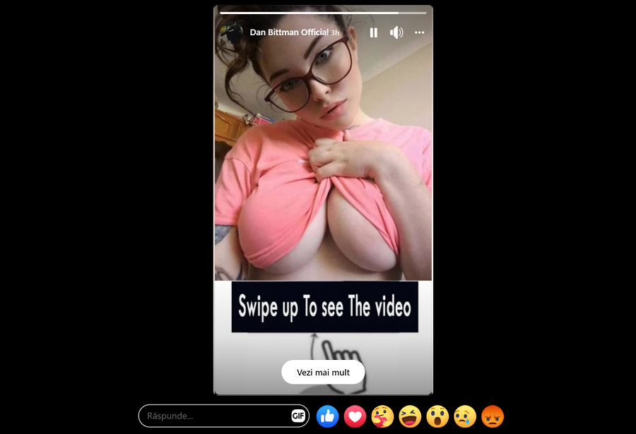 Una dintre imaginile afișate la "story" pe contul de Facebook Dan Bittman Oficial