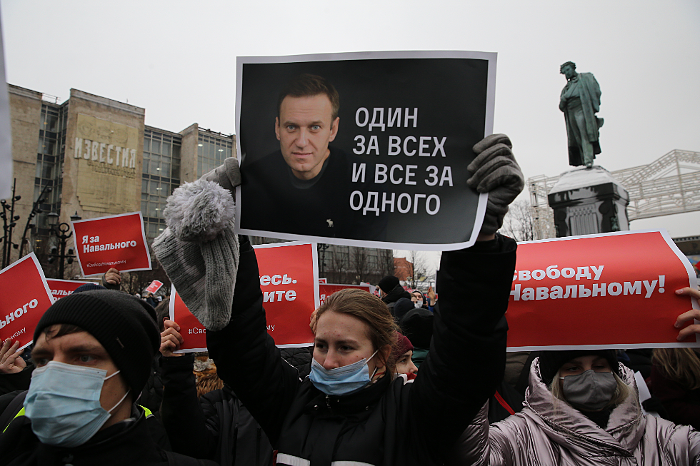Imagine de protestul pro-Navalnîi/FOTO: Getty