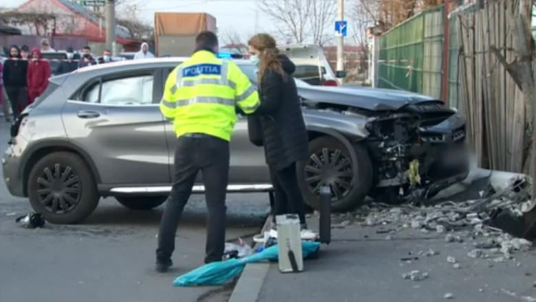 Accidentul auto din Sectorul 2 al Capitalei, în care au murit două fetițe. Sursă imagine: Digi24