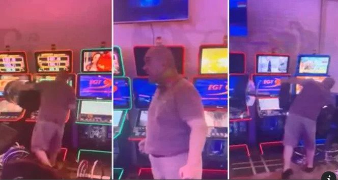 Bărbat supărat că a pierdut la jocuri de noroc - Foto: Captură video Youtube