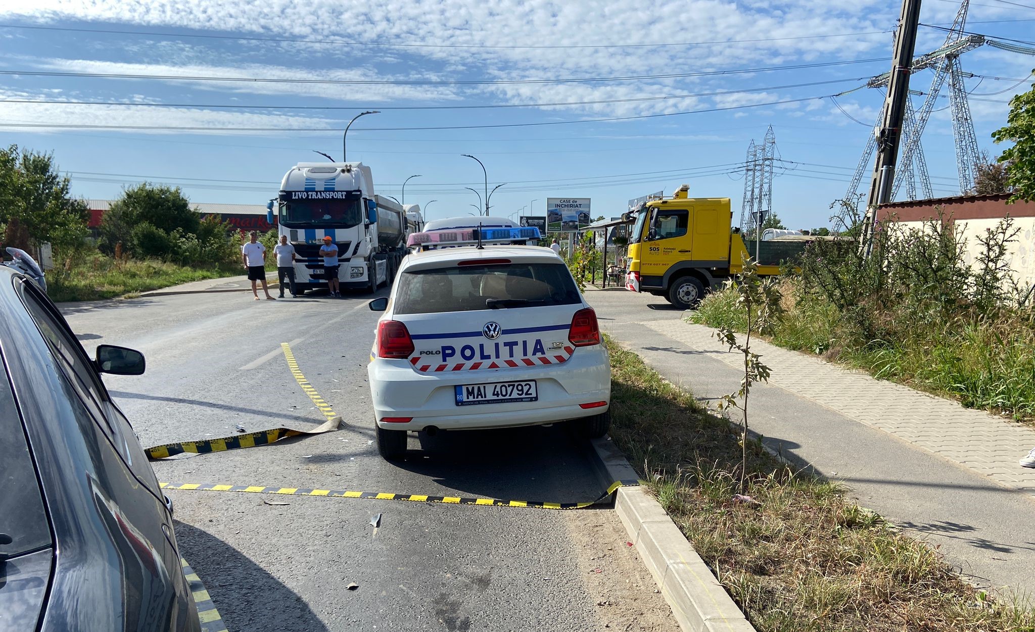 Accident cu mașina poliției pe un drum din Ilfov Foto: amator