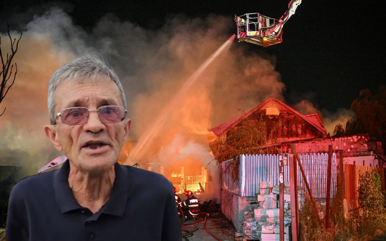 Constantin Gavrilescu, unul dintre oamenii care și-a pierdut locuința în urma tragediei de la Crevedia - Foto: Profimedia Images - Colaj Captură foto