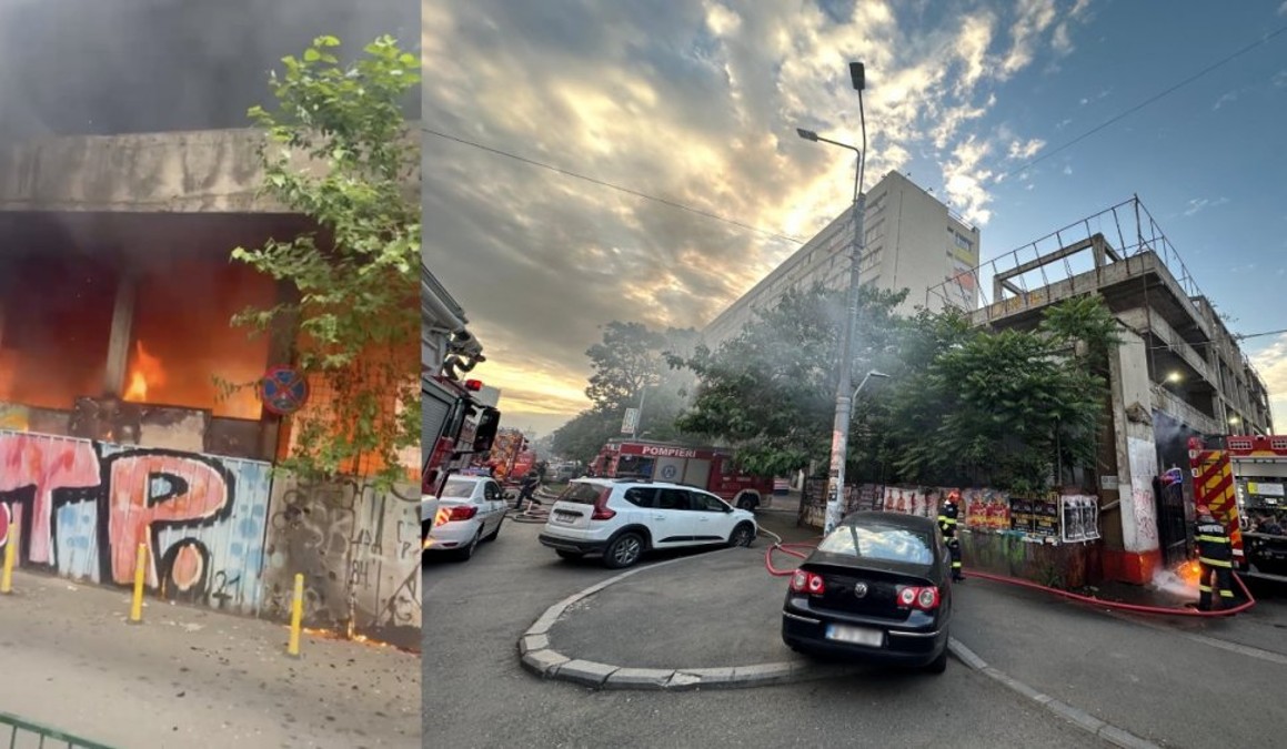 Incendiu puternic în Capitală! O clădire a luat foc. Pompierii intervin cu mai multe autospeciale - Foto: ISU