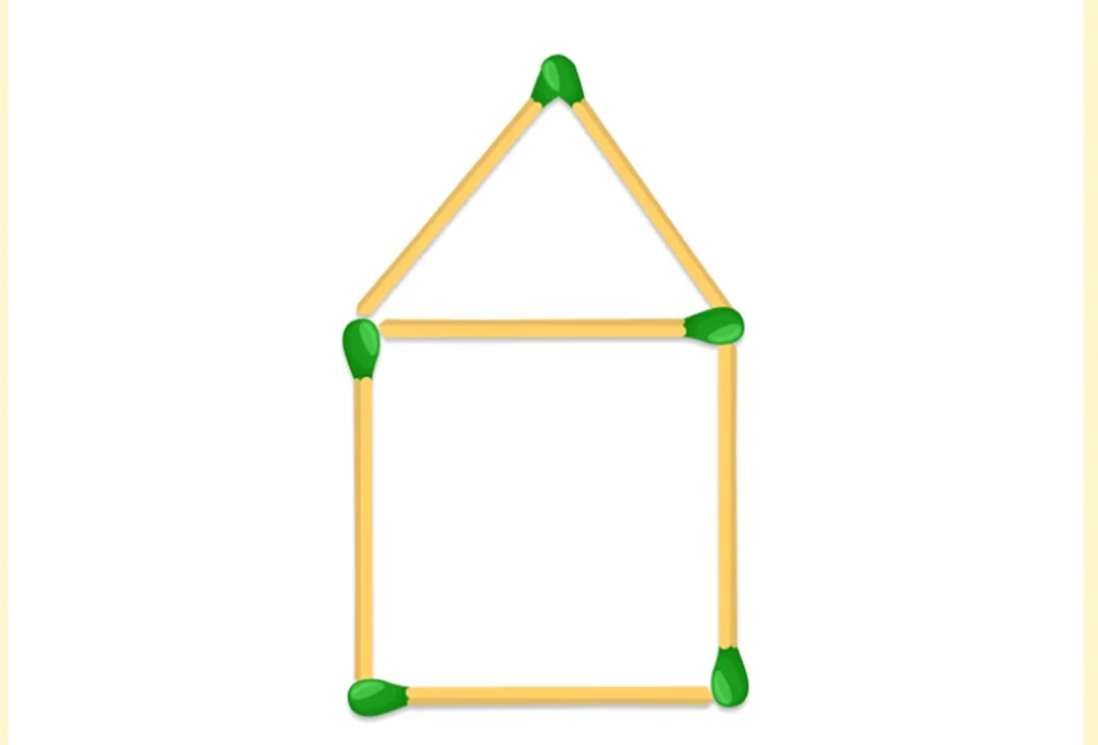 TEST DE INTELIGENȚĂ Mută două chibrituri pentru a forma cinci pătrate. Ai 15 secunde la dispoziție - Foto: mindyourlogic.com