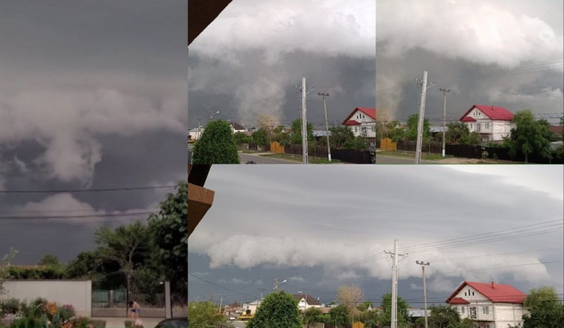 FOTO Fenomen rar pe cerul României! Norii Shelf-Cloud au luat cu asalt țara - Foto: Colaj/ Facebook/ MeteoPlus