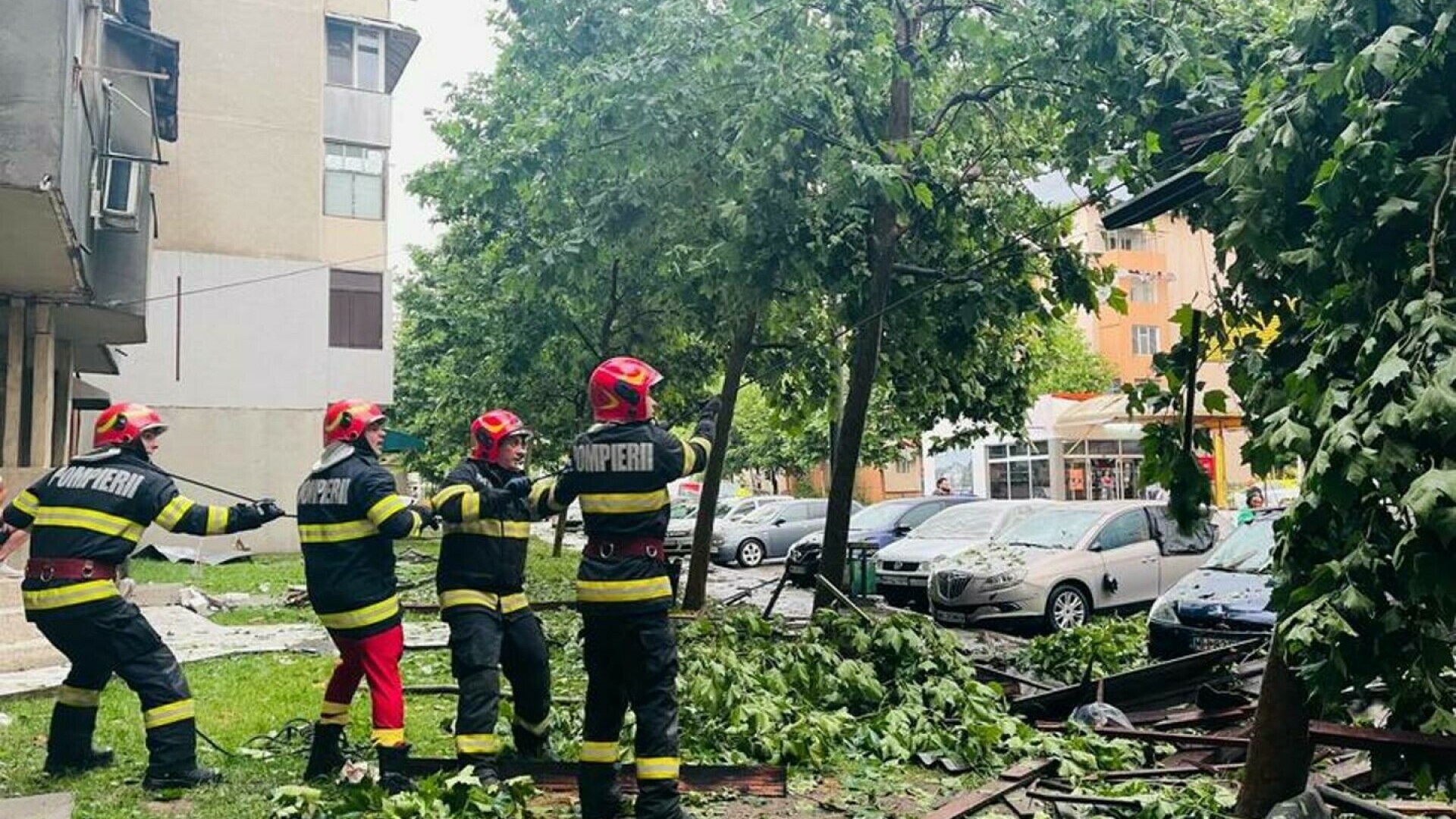 Furtună puternică în Capitală! Mai mulți copaci au fost doborâți de vântul puternic - Foto: ISU