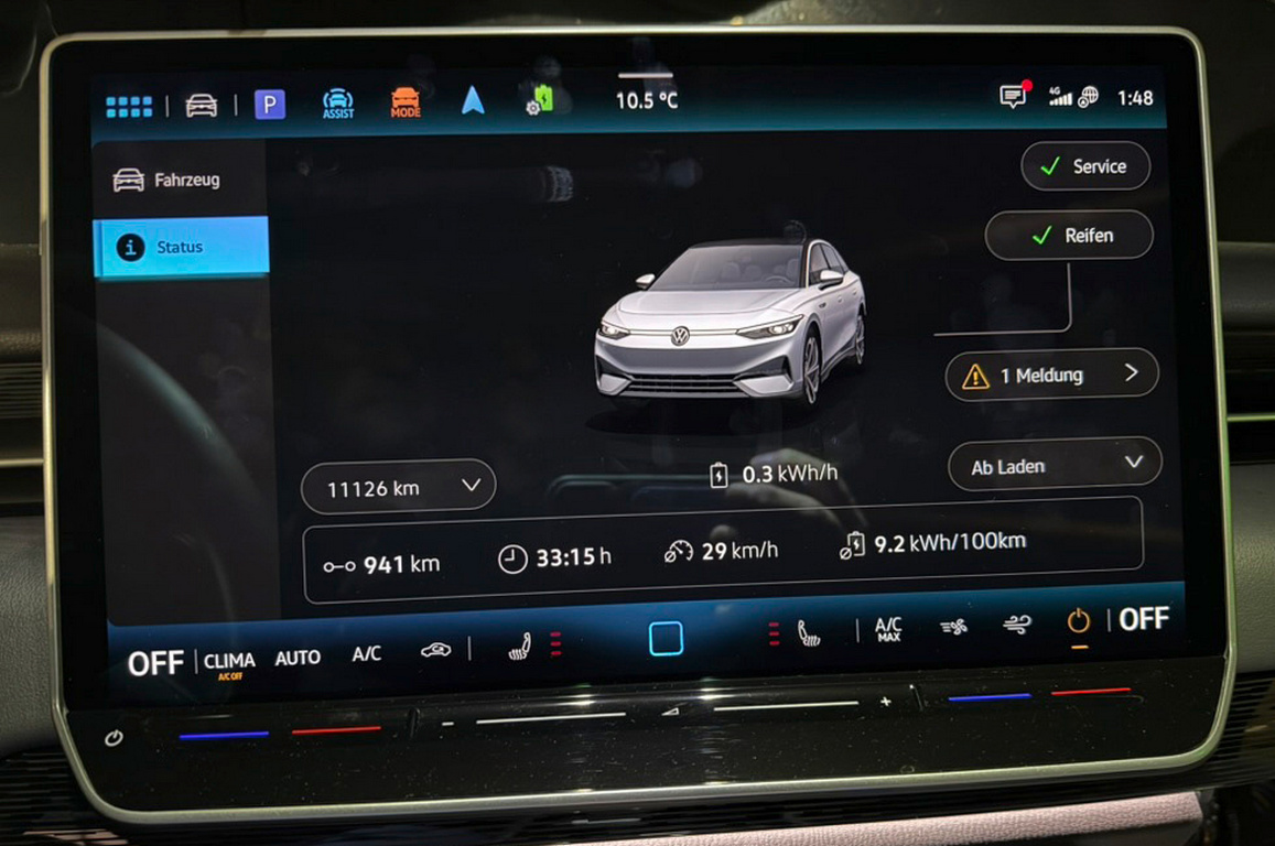 Record de autonomie, cu un plin de baterie: 941 km. Dar, există și un „dar”: viteza medie, 29 km/h - Foto: Volkswagen