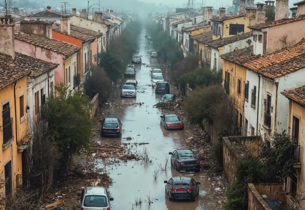 Stradă distrusă de inundaţii - Foto: Freepik/CC0 (imagine cu caracter ilustrativ)