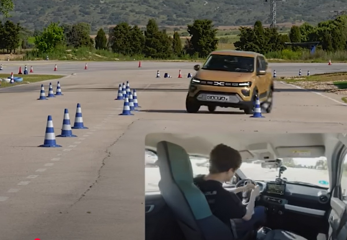 Mașină electrică Dacia Spring? Nu trage de volan la peste 70 km/h! Pericol de răsturnare! - Foto: captură video