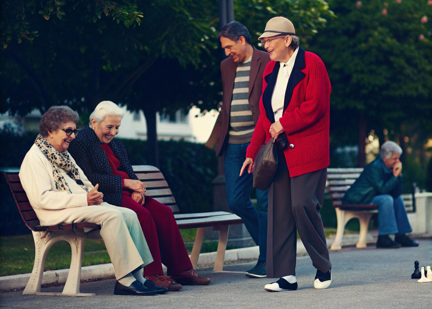 Grup de pensionari, în parc - Foto: Freepik